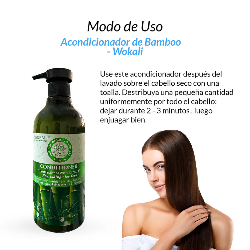 Acondicionador De Bamboo 550ml Wokali