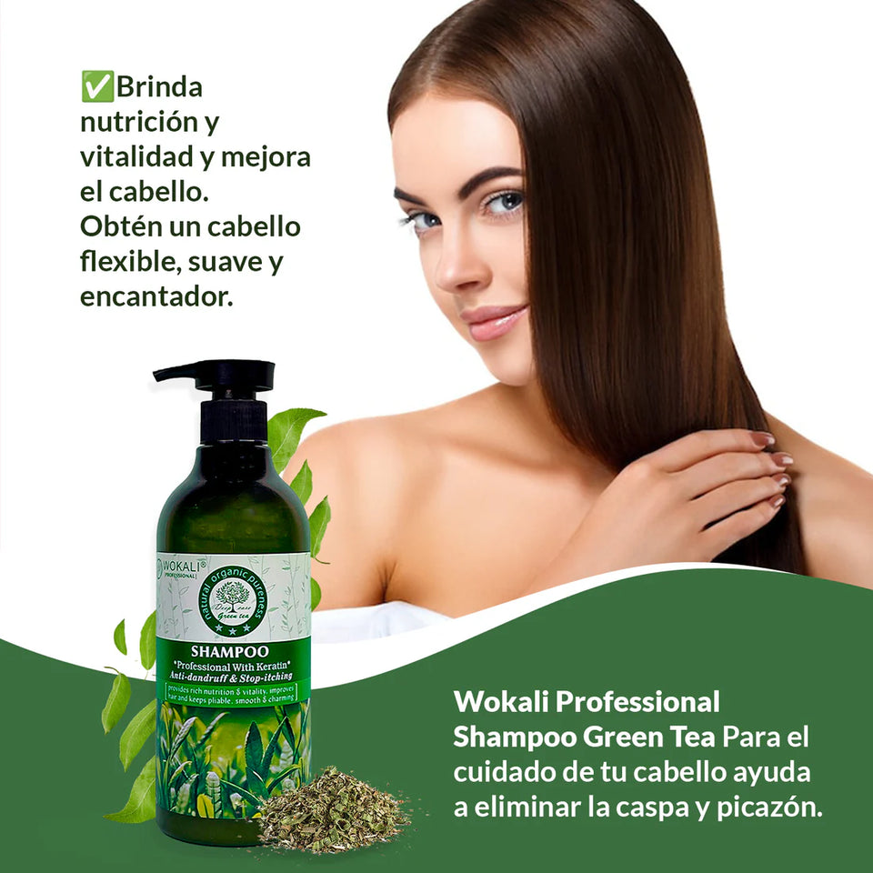 Shampoo De Té Verde 550ml – Wokali